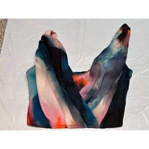 Bebe Womens Two Piece Chiffon Set Crop Top Wide Leg Pants XXS TP